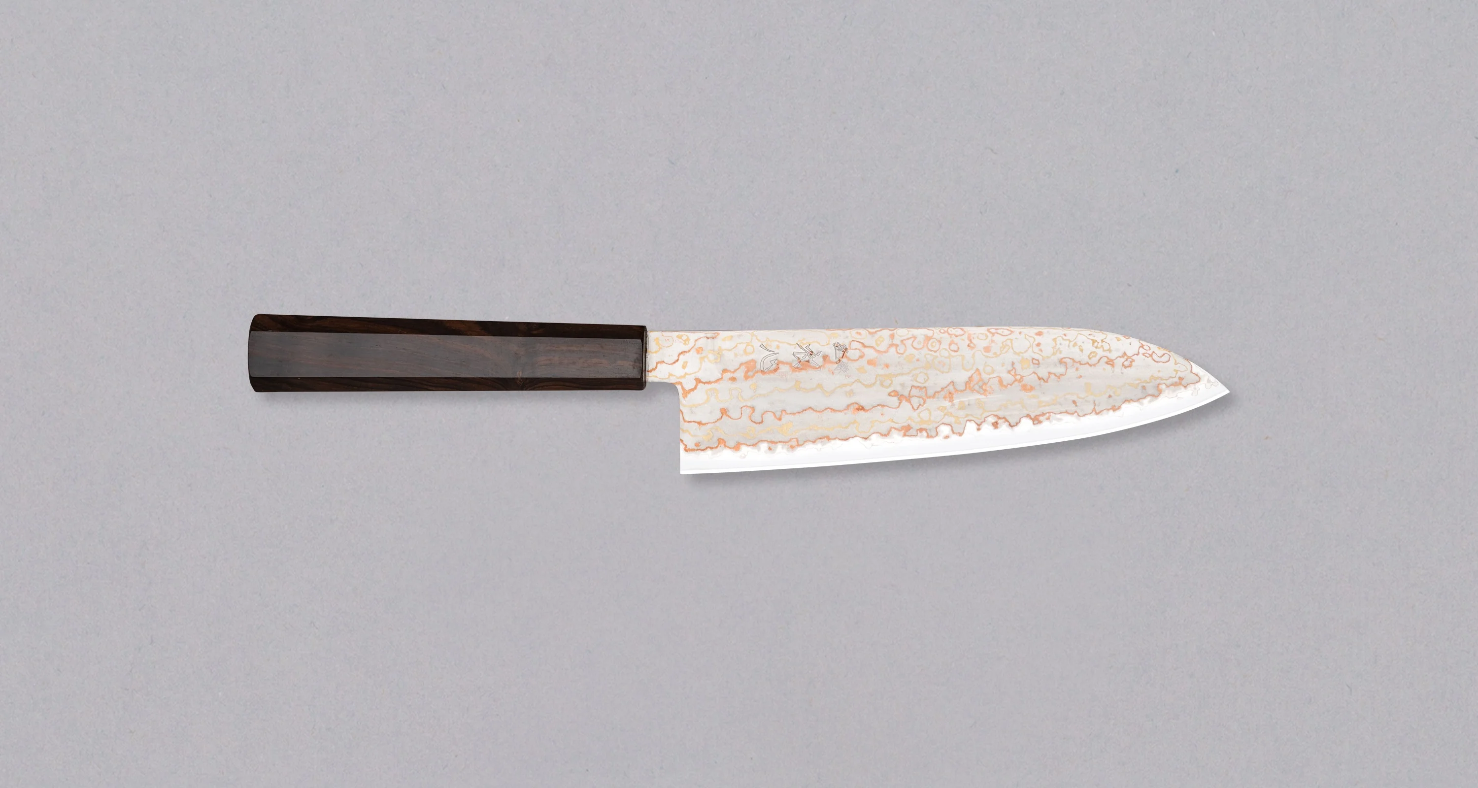 Hayabusa Santoku Aogami #2 Rainbow Damascus 180mm (7.1")
