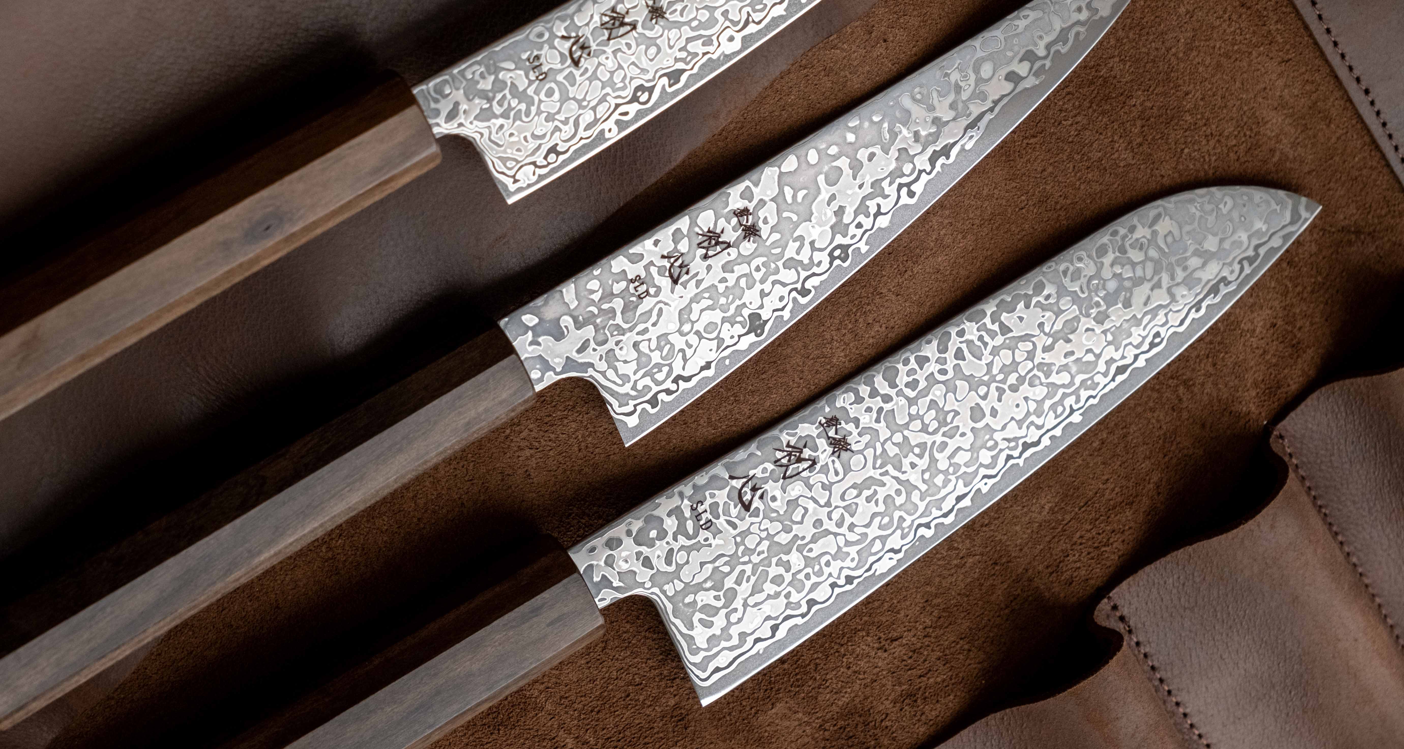 Hikari Ko Santoku SLD Kurozome Damascus 150mm (5.9") - Image 4