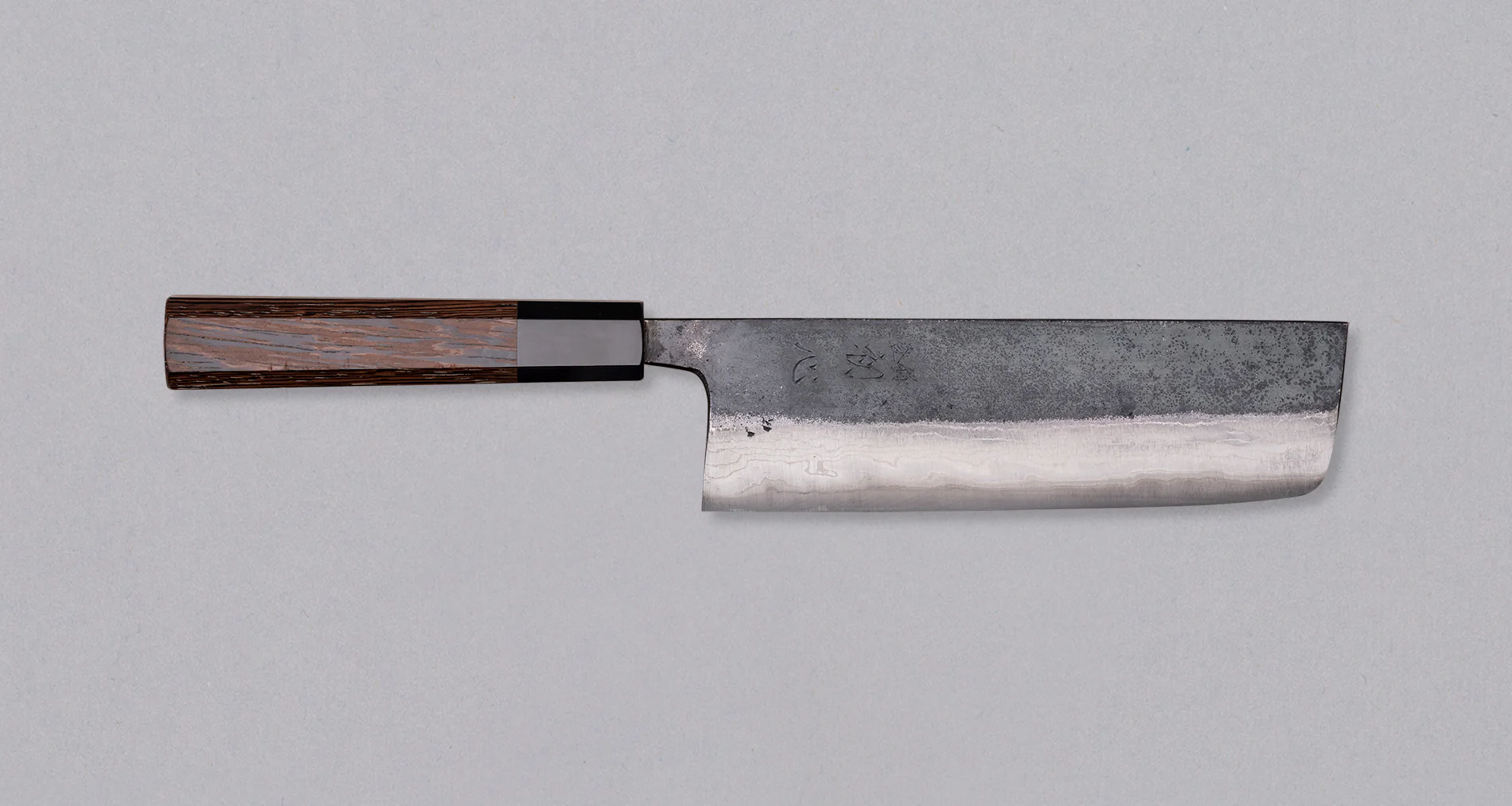 Kumokage Nakiri Aogami #2 Kuro-uchi Damascus 165mm (6.5") - octagon