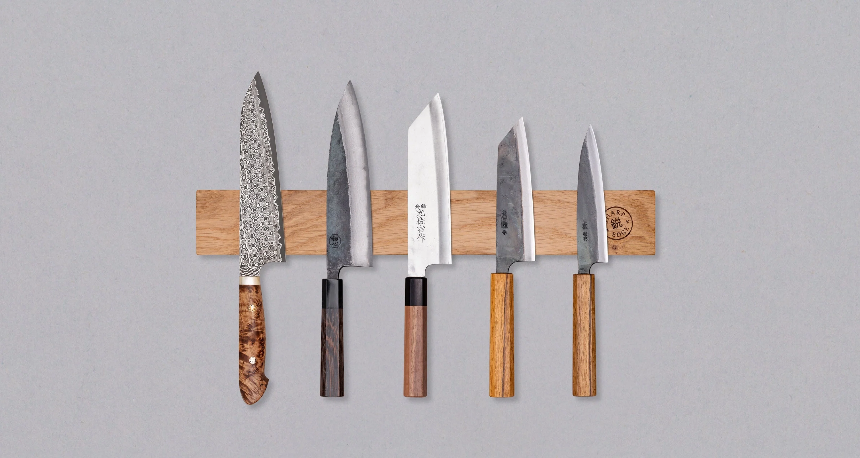 Magnetic Knife Holder Oak [5 knives]