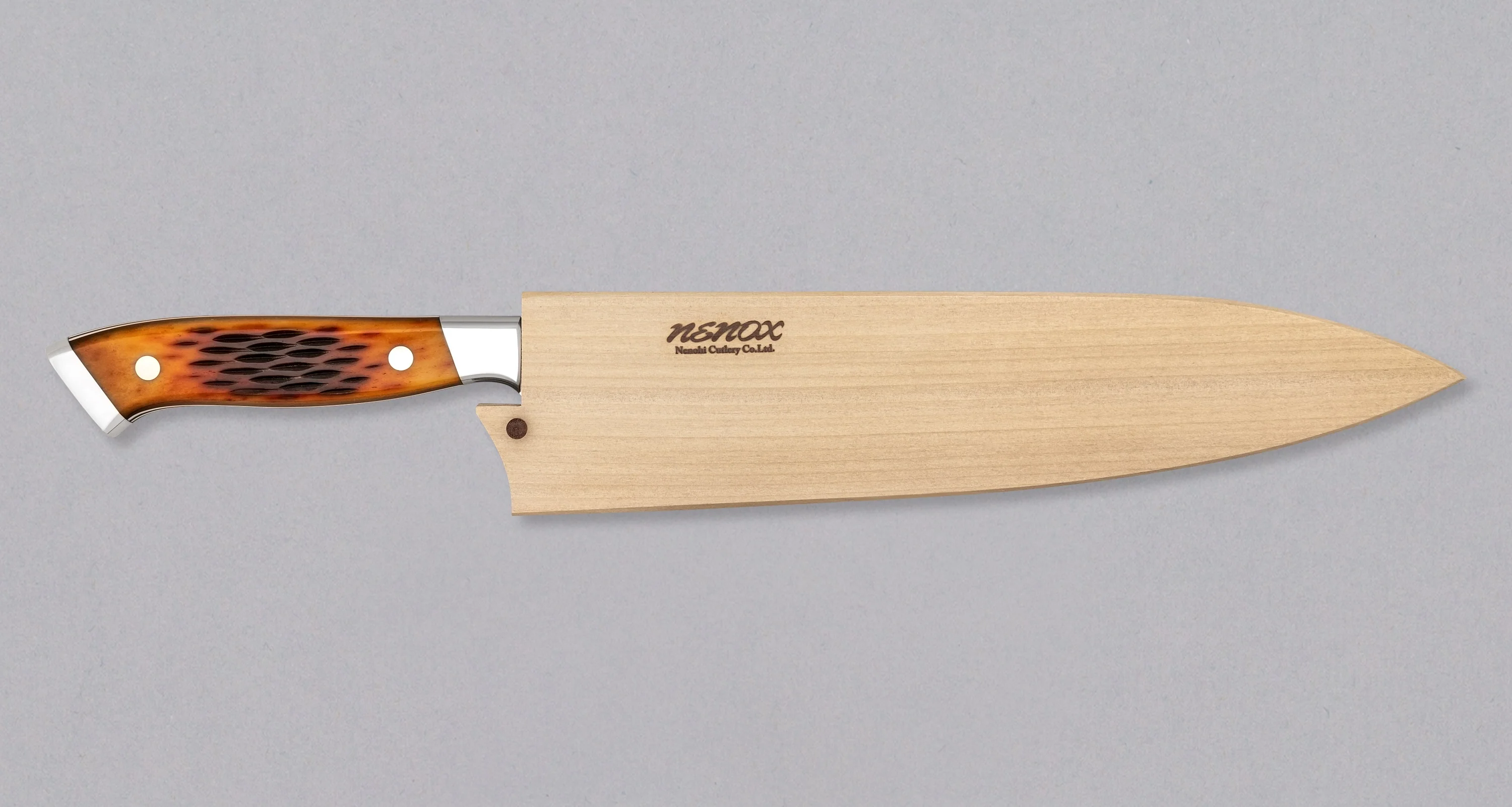 NENOX-S Gyuto Migaki 240mm (9.4") [Jigged Bone Amber] - Image 3